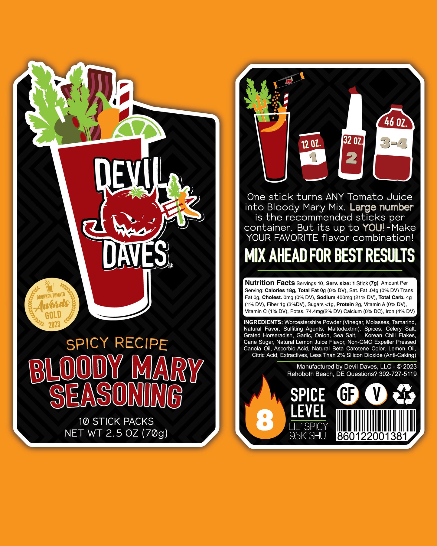 Bloody Mary Seasoning Sticks - DIABLO | 10 PCS