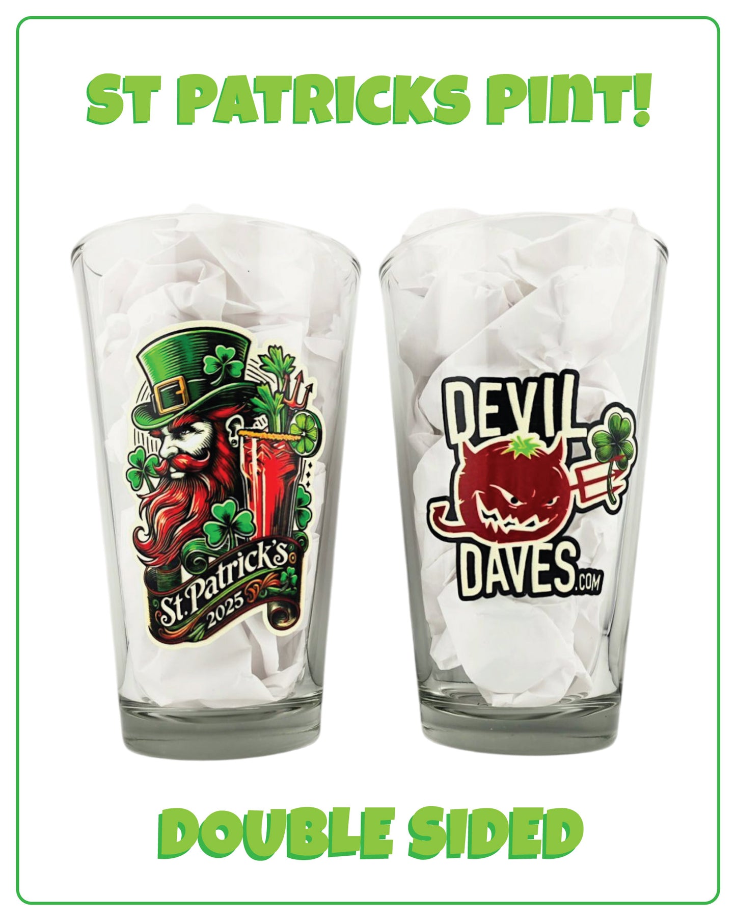 Pint Glass & Sticks 🍀 St. Patrick's Day