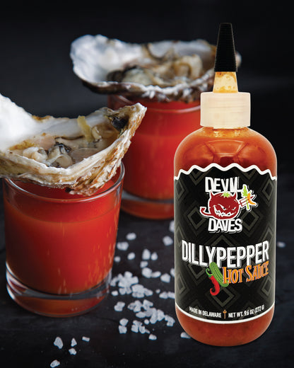 oysters with bloody mary shooter